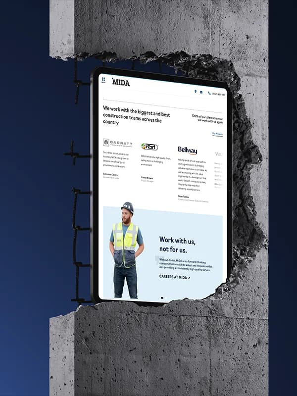 MIDA Civils on Tablet