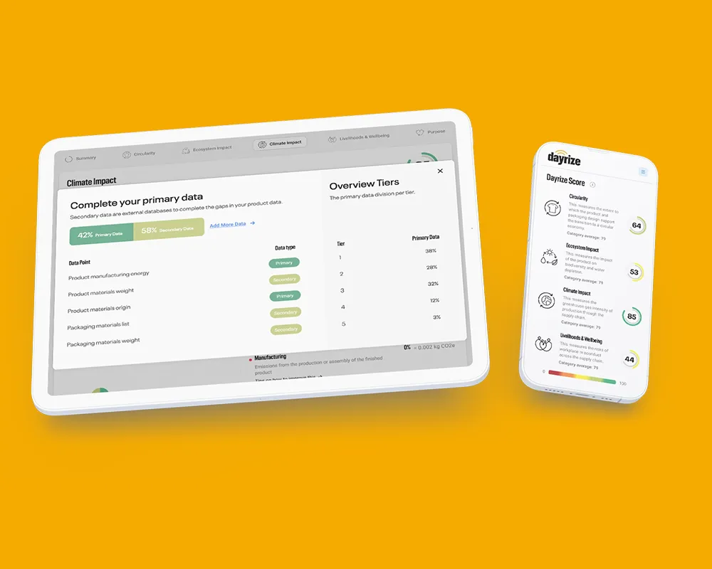 Climatetech website on device