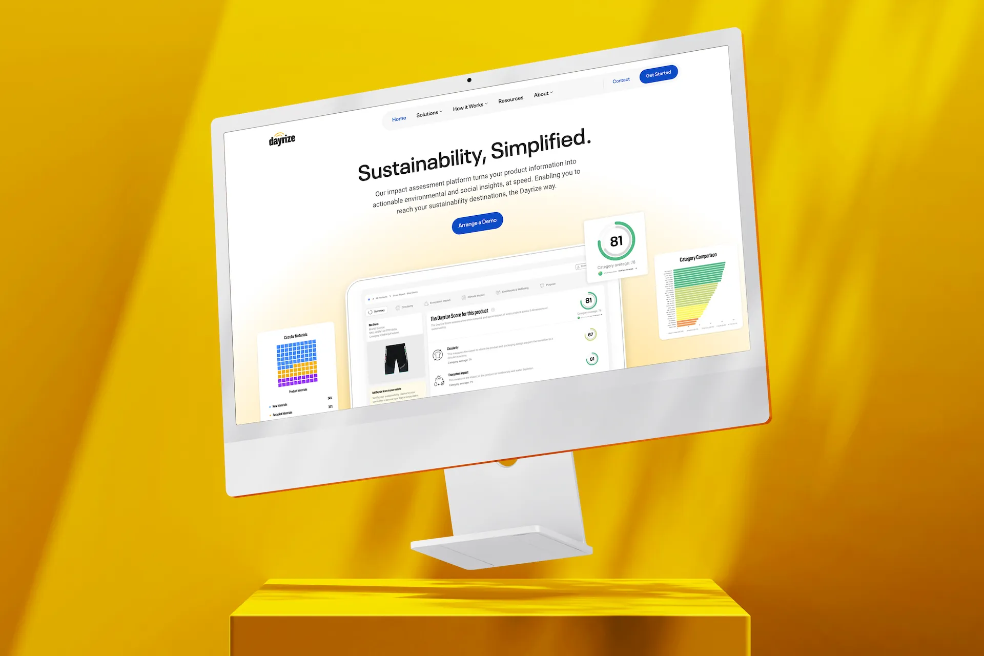 Climatetech website on device