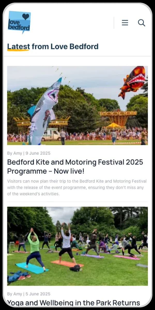 Destination Marketing Website on Mobile Device