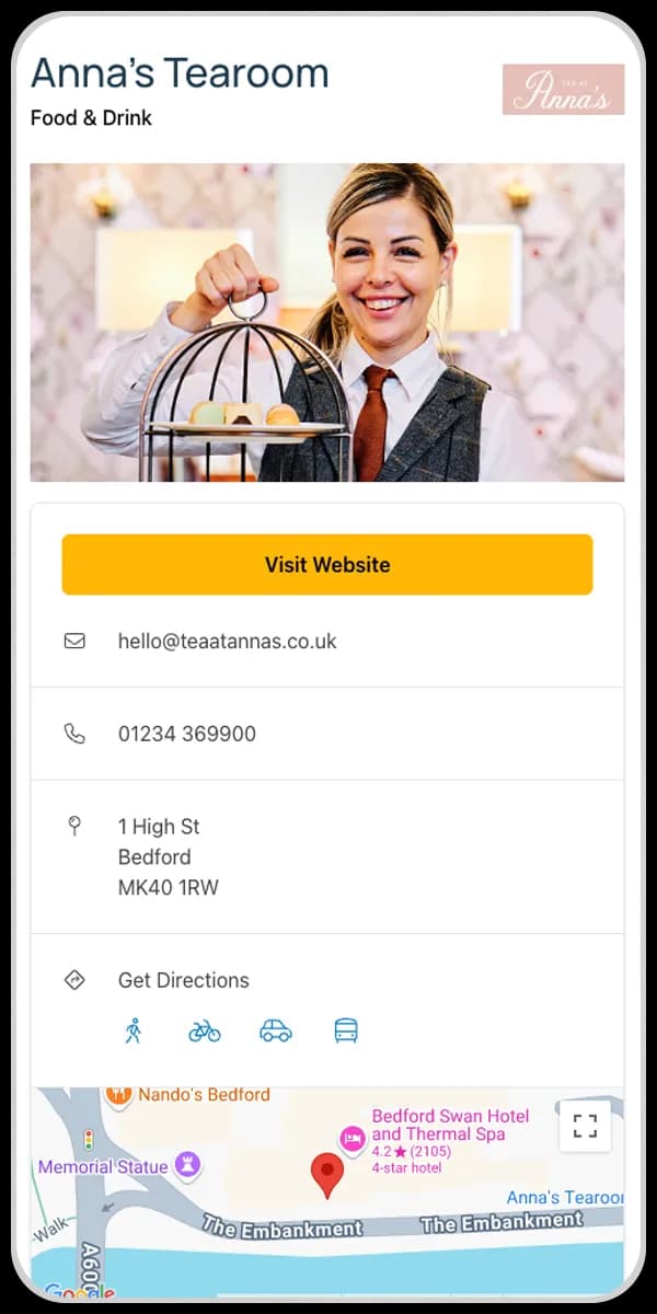 Destination Marketing Website on Mobile Device