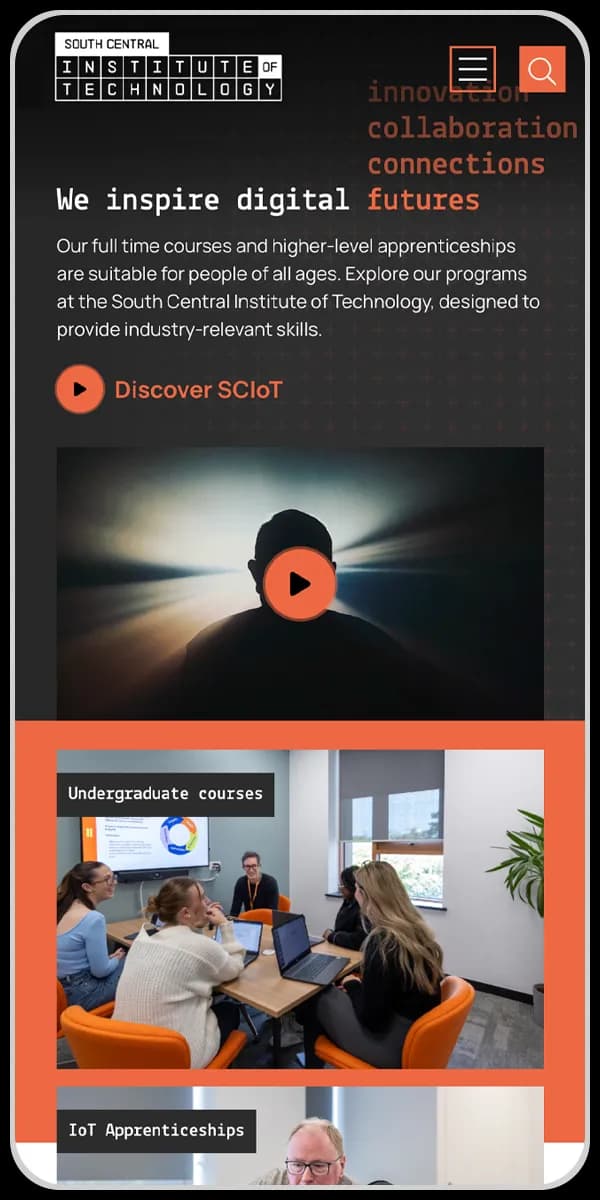 College Website on Mobile device