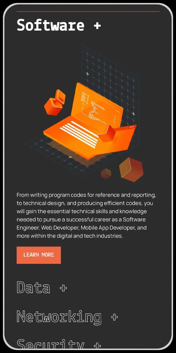 College Website on Mobile device