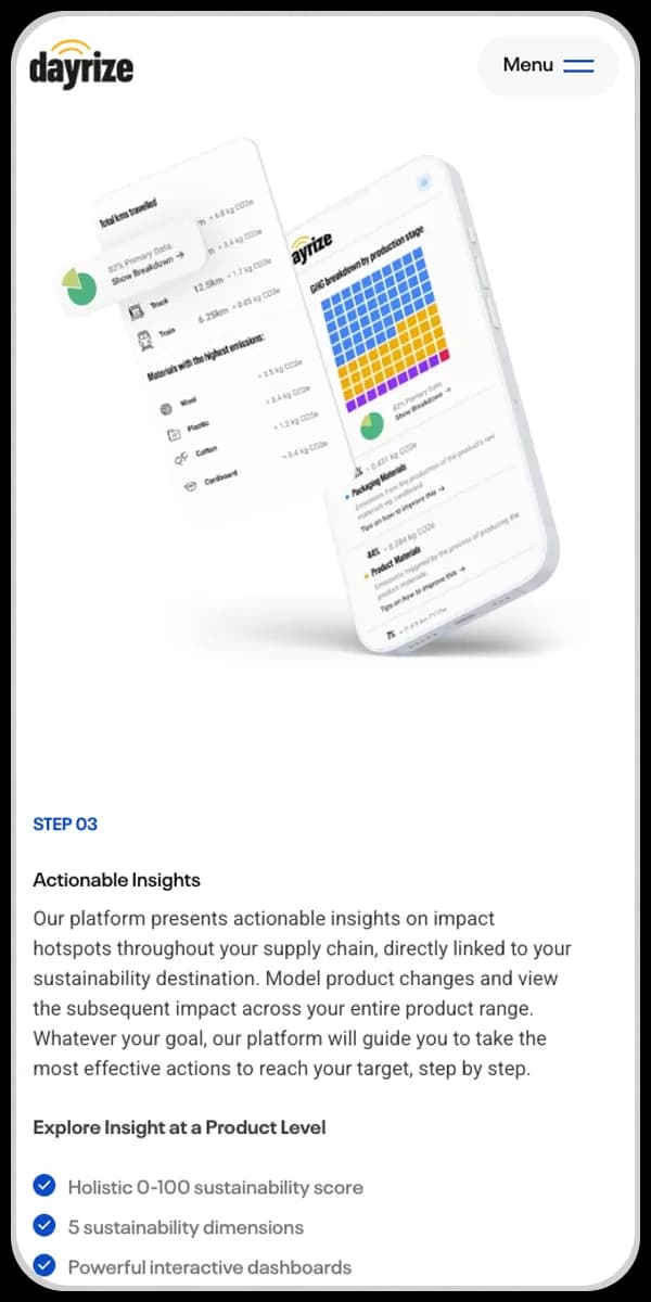 Climatetech website on device