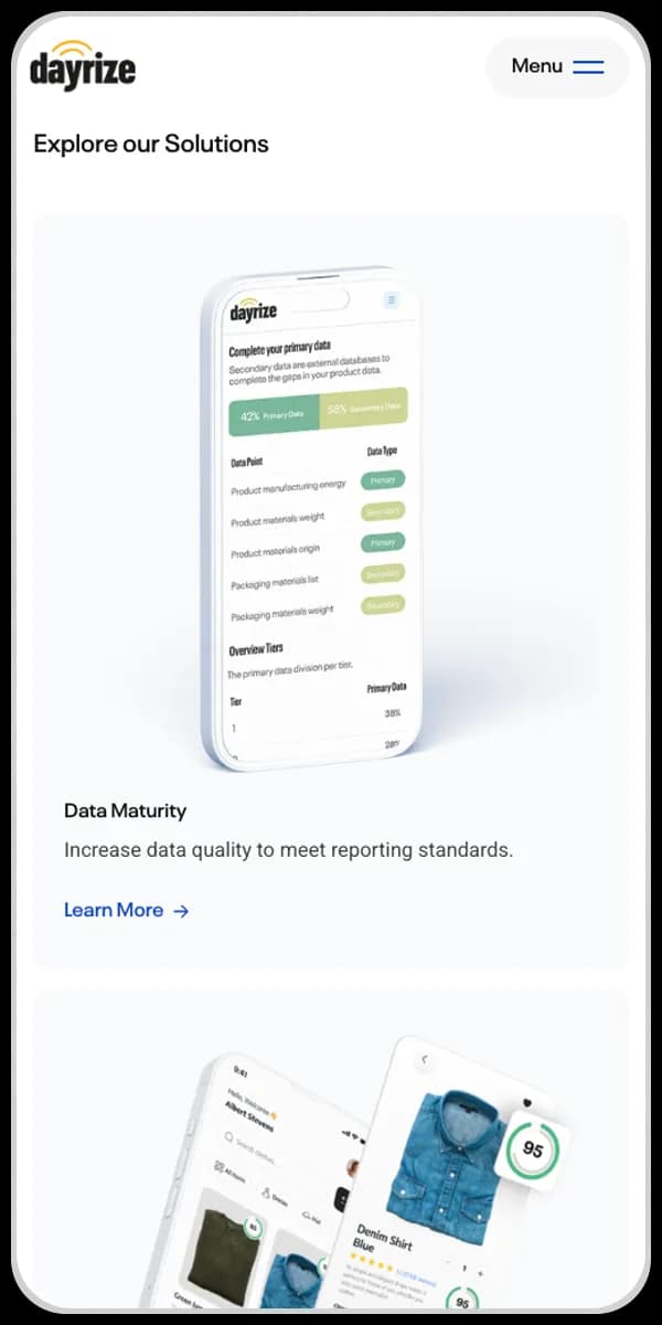 Climatetech website on device