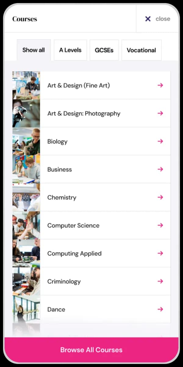 Hereford Website on an mobile device