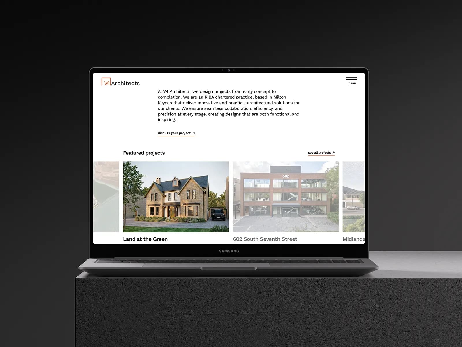 V4 Architects Website Mockup