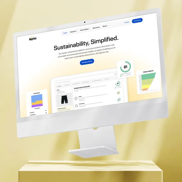 Tech Startup website on device