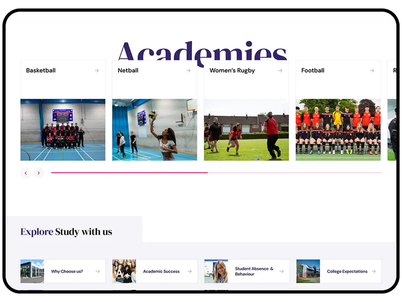 Hereford Website on an mobile device