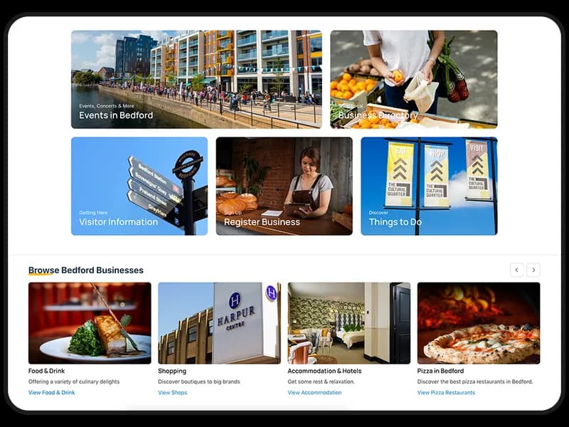 Destination Marketing Website on Mobile Device