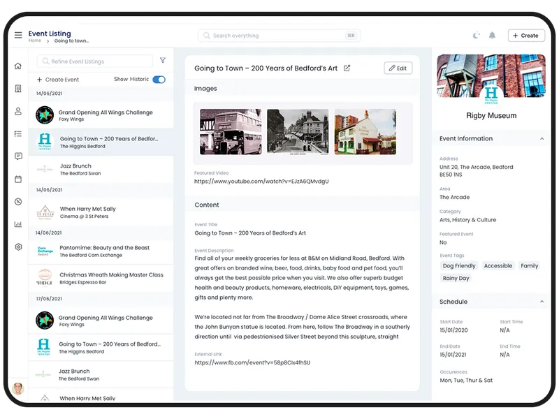 Destination Marketing Website on Mobile Device
