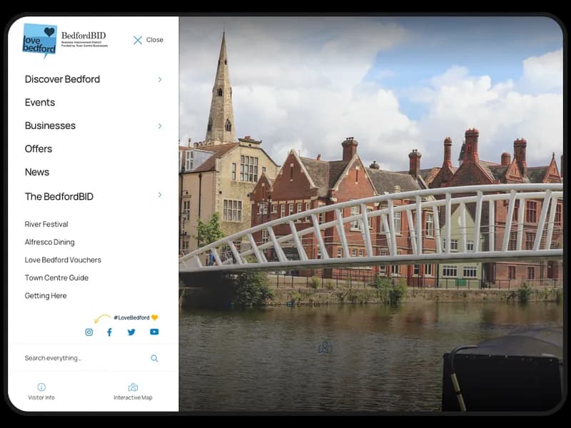 Destination Marketing Website on Mobile Device
