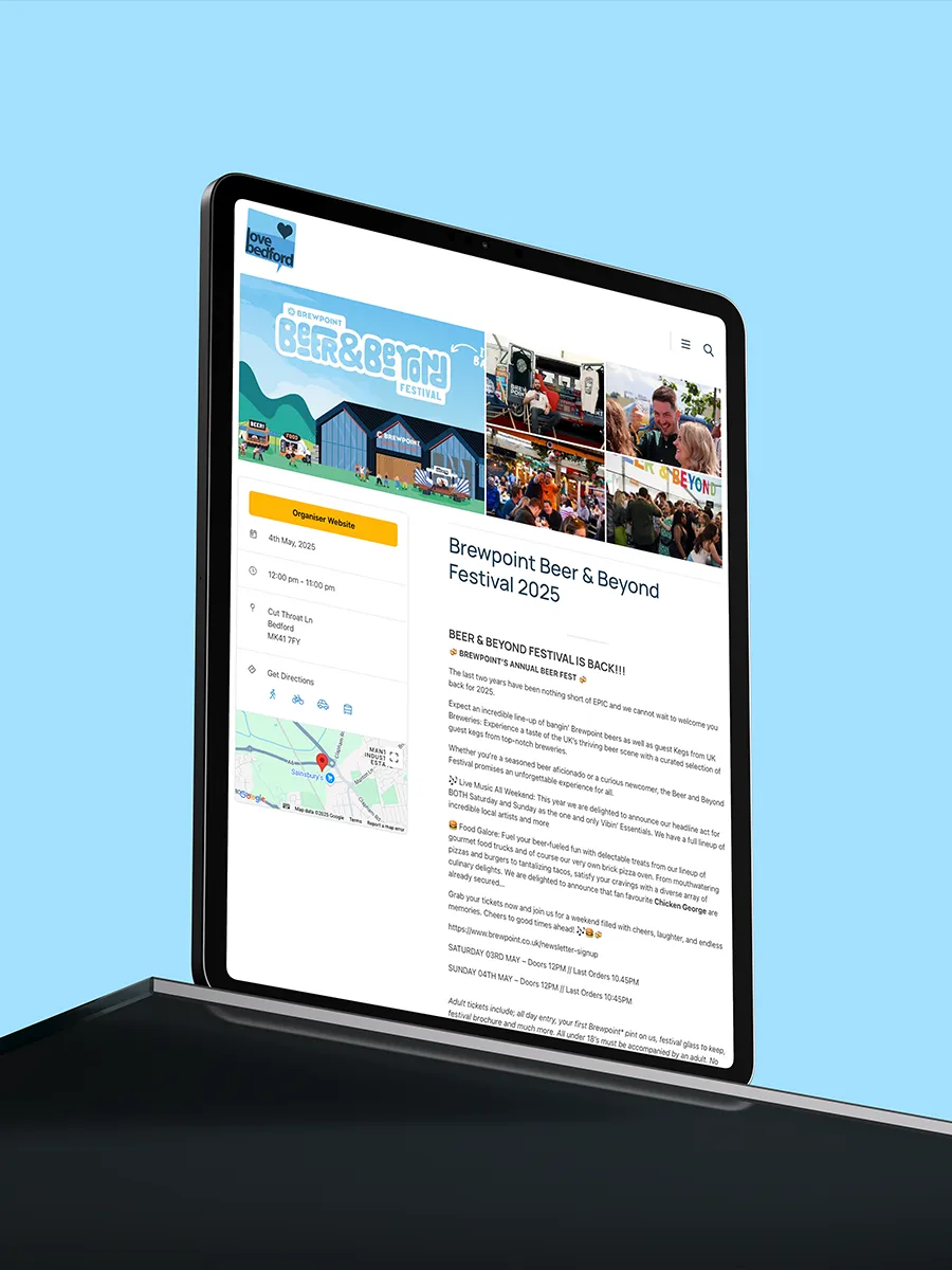 Destination Marketing Website on Mobile Device