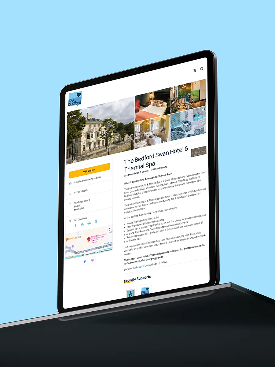 Destination Marketing Website on Mobile Device
