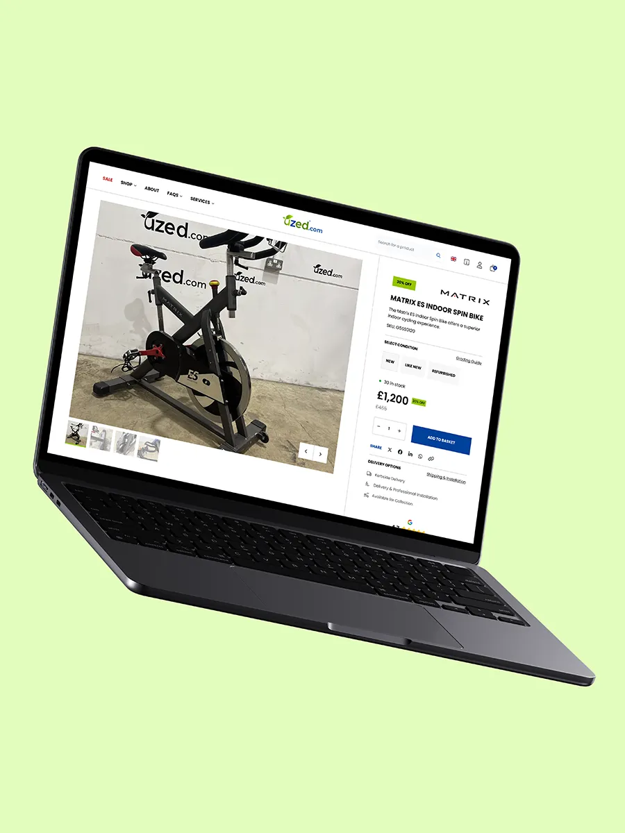 Uzed Fitness eCommerce site mockup