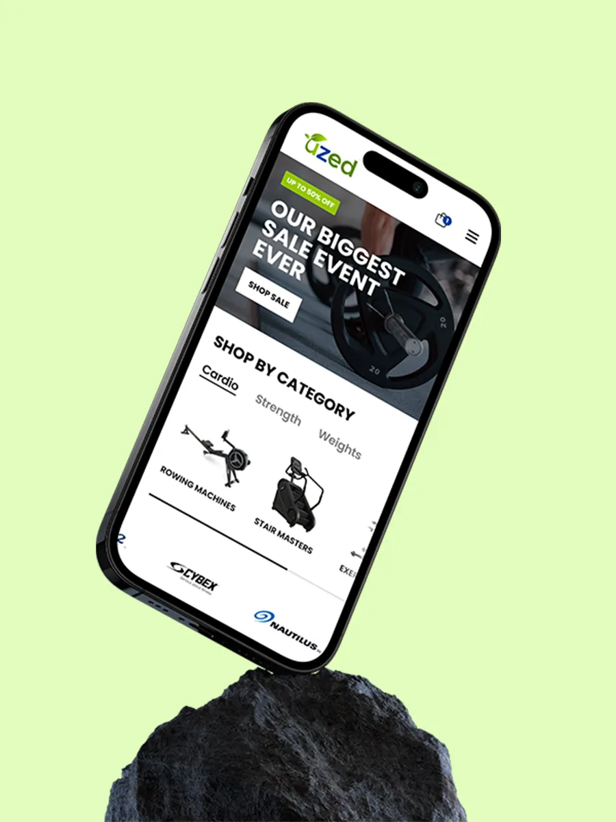 Uzed Fitness eCommerce site mockup