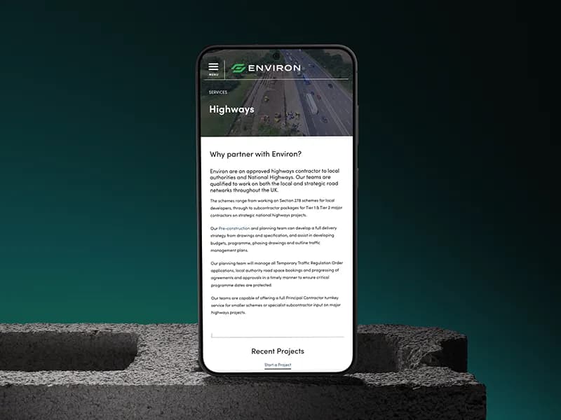 Construction Website Mockup